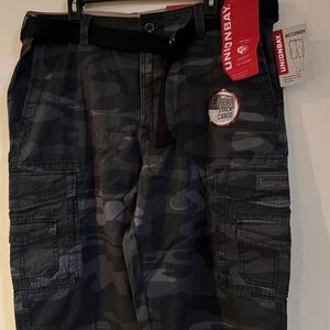 Unionbay Men's Camo Cargo Shorts - Black/gray